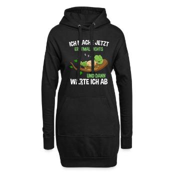 Je ne fais rien, alors j’attendrai Tortue - Sweat-shirt à capuche long Femme - noir - Devant