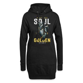 Kintsugi Soul Golden Heart Kintsukuroi - Hoodie-Kleid - Schwarz - Vorne