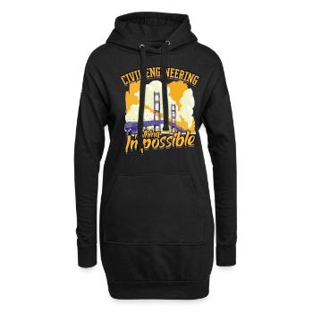 Génie civil Rien d’impossible - Sweat-shirt à capuche long Femme - noir - Devant