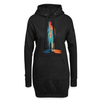 Farbexplosion Moderne Silhouette - Hoodie-Kleid - Schwarz - Vorne