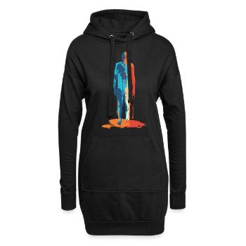 Bunter Mensch Abstrakte Silhouette - Hoodie-Kleid - Schwarz - Vorne