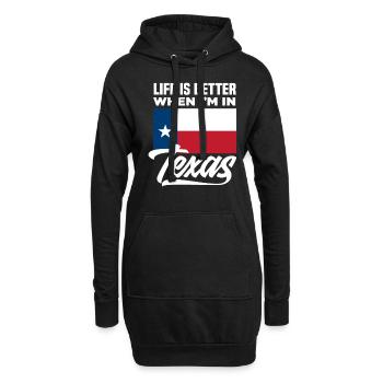 Texas Leben - Hoodie-Kleid - Schwarz - Vorne