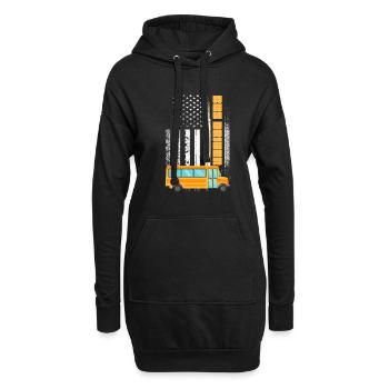 Busfahrer Busfahrerin Bus Schuhlbus Geschenk - Hoodie-Kleid - Schwarz - Vorne