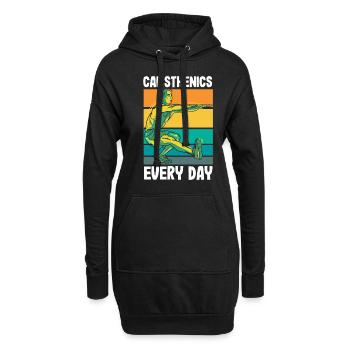 Calisthenics Training Fitness Workout - Hoodie-Kleid - Schwarz - Vorne