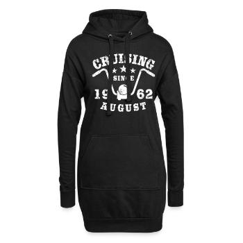 Cruising Biker Geburtstag August 1962 Motorrad - Hoodie-Kleid - Schwarz - Vorne