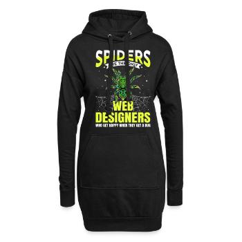 Vogelspinne Tarantula Terraristik Amphibie Spinne - Hoodie-Kleid - Schwarz - Vorne