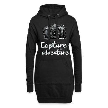 Capture The Adventure Fotografie Motiv - Hoodie-Kleid - Schwarz - Vorne