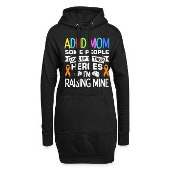 Drôle de dicton sur le TDAH - Sweat-shirt à capuche long Femme - noir - Devant