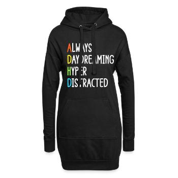 Conception d’humour et de sensibilisation au TDAH - Sweat-shirt à capuche long Femme - noir - Devant