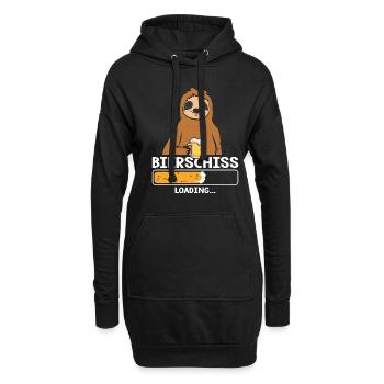 Bierschiss Loading Bier Faultier - Hoodie-Kleid - Schwarz - Vorne