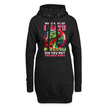 Brokkoli Hasser - Hoodie-Kleid - Schwarz - Vorne