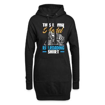 Drôle de Train amant Trains Locomotive cadeau - Sweat-shirt à capuche long Femme - noir - Devant