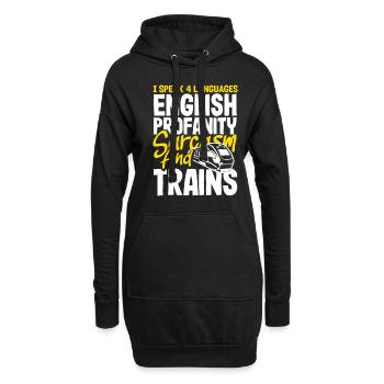 Drôle de Train amant Trains Locomotive cadeau - Sweat-shirt à capuche long Femme - noir - Devant