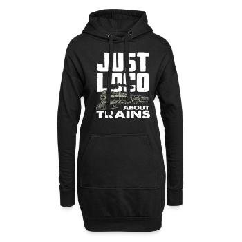 Lokomotive Zug Züge Hobby Train Spotter - Hoodie-Kleid - Schwarz - Vorne