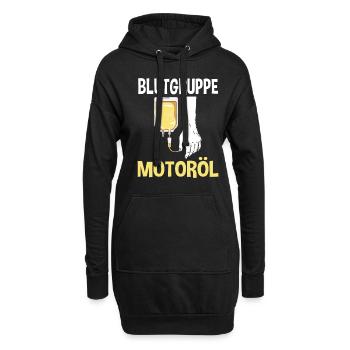 Blutgruppe Motoröl - Hoodie-Kleid - Schwarz - Vorne