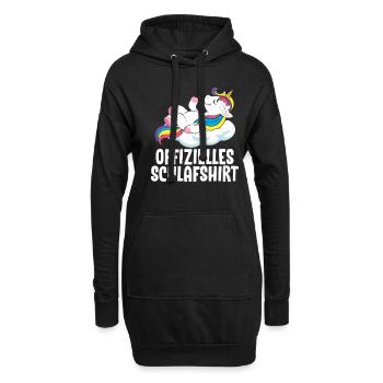 Chemise de nuit officielle Licorne - Sweat-shirt à capuche long Femme - noir - Devant