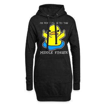 Middle Finger Duck Misanthrope - Hoodie-Kleid - Schwarz - Vorne