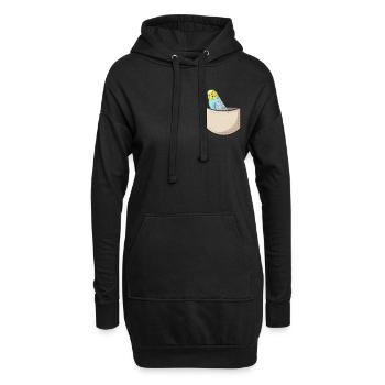Wellensittich Vogel Haustier Sittich Geschenk - Hoodie-Kleid - Schwarz - Vorne