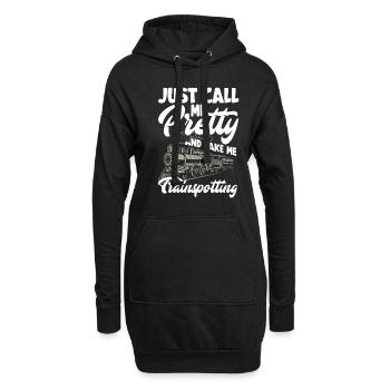 Drôle de Train amant Trains Locomotive cadeau - Sweat-shirt à capuche long Femme - noir - Devant