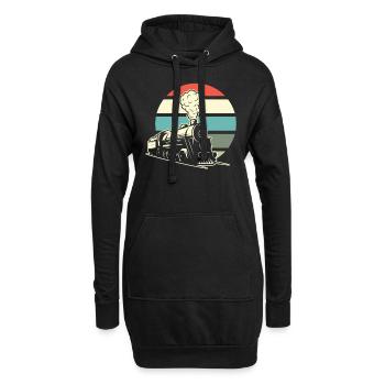 Drôle de Train amant Trains Locomotive cadeau - Sweat-shirt à capuche long Femme - noir - Devant