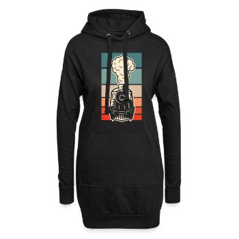 Drôle de Train amant Trains Locomotive cadeau - Sweat-shirt à capuche long Femme - noir - Devant
