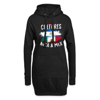 Nicaragua Two Cultures One Heart Nica & Mex - Hoodie-Kleid - Schwarz - Vorne