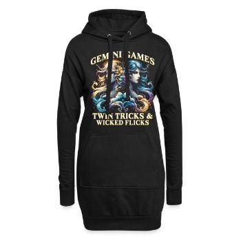 Horoskop Zwilling Gemini Games - Hoodie-Kleid - Schwarz - Vorne