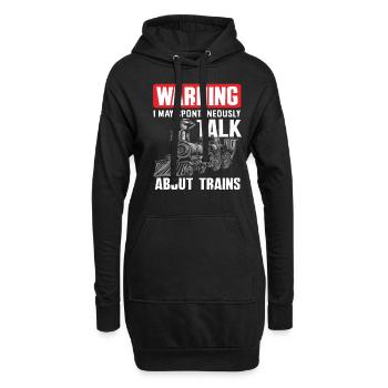 Train Trains Hobby Train Spotter Railway - Sweat-shirt à capuche long Femme - noir - Devant