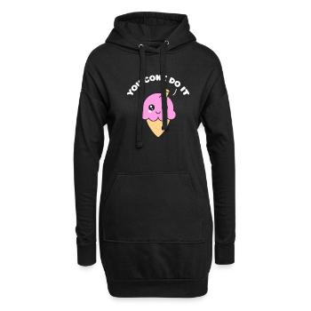 Crème glacée Crème glacée Crème glacée Cadeau d’été - Sweat-shirt à capuche long Femme - noir - Devant