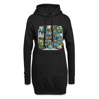 Respect All Perspectives 2 - Hoodie-Kleid - Schwarz - Vorne