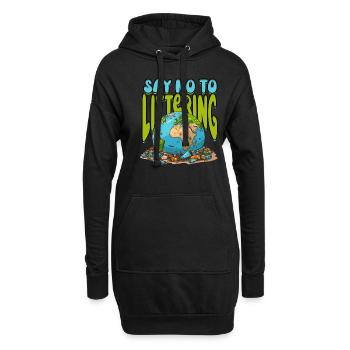 Environnementaliste Protection du climat - Sweat-shirt à capuche long Femme - noir - Devant