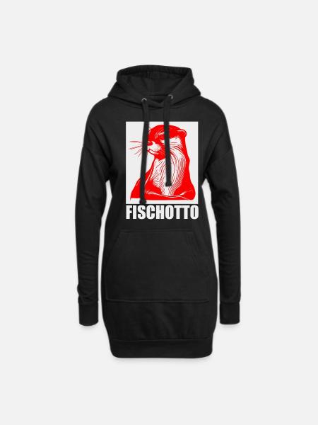 Otto Name, Fischotto Outfit zum Namenstag mit Name - Hoodie-Kleid - Schwarz