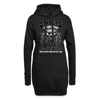 Vogelspinne Tarantula Terraristik Amphibie Spinne - Hoodie-Kleid - Schwarz - Vorne