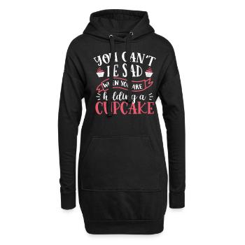Cupcake Muffin Backen Geschenk - Hoodie-Kleid - Schwarz - Vorne