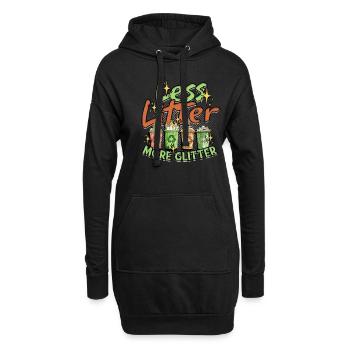 Protection de l’environnement Moins de déchets Plus de paillettes - Sweat-shirt à capuche long Femme - noir - Devant