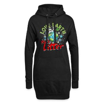 Protection de l’environnement Environnementaliste Amour Terre Haine Litière - Sweat-shirt à capuche long Femme - noir - Devant