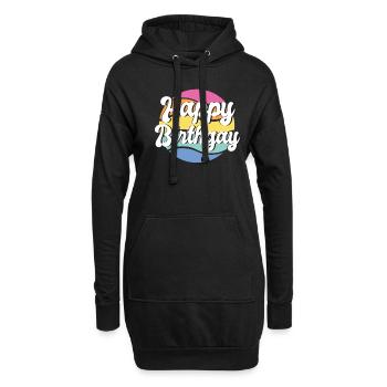 Happy Birthgay LGBTQ Farbenpracht - Hoodie-Kleid - Schwarz - Vorne