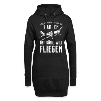 Flugzeug Tshirt Herren Helikopter Pilot Flieger - Hoodie-Kleid - Schwarz - Vorne