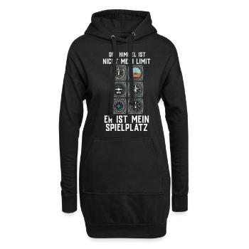 Flugzeug Tshirt Herren Helikopter Pilot Flieger - Hoodie-Kleid - Schwarz - Vorne