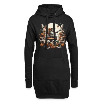 Cottagecore Frosch mit Gitarre - Hoodie-Kleid - Schwarz - Vorne