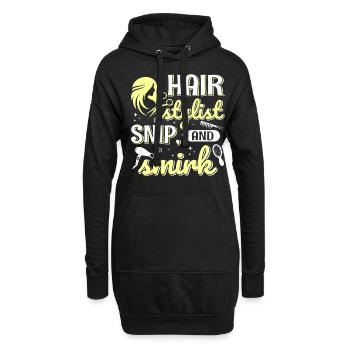 Frisörin Haarstylist Friseursalon Barber Friseurim - Hoodie-Kleid - Schwarz - Vorne