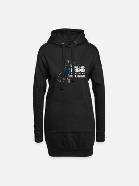 Dobermann - Hoodie-Kleid - Schwarz