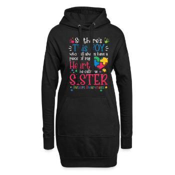 Autismus - Hoodie-Kleid - Schwarz - Vorne