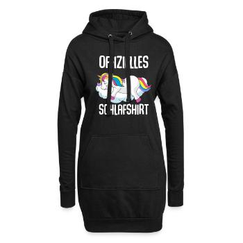 Chemise de nuit officielle Licorne - Sweat-shirt à capuche long Femme - noir - Devant