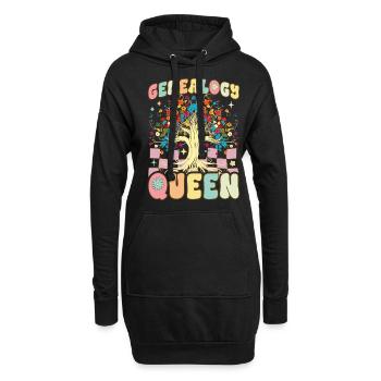 Généalogie Reine Généalogiste Groovy Ascendance - Sweat-shirt à capuche long Femme - noir - Devant