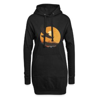 Majestätischer Adler Im Sonnenuntergang - Hoodie-Kleid - Schwarz - Vorne