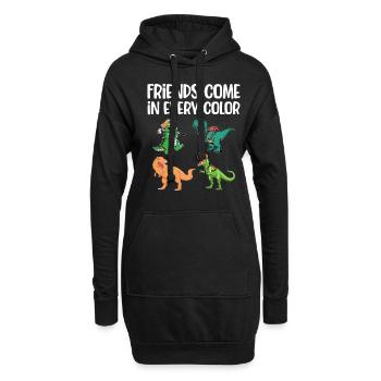Dinosaurier Dino Prähistorische Zukunft - Hoodie-Kleid - Schwarz - Vorne