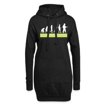 Tshirt pompier pompier pompier pompier 112 - Sweat-shirt à capuche long Femme - noir - Devant