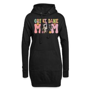 Dogue Allemand Maman Groovy Dog Lover Chien Maman - Sweat-shirt à capuche long Femme - noir - Devant