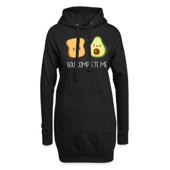 Avocado Guacamole Vegan Geschenk - Hoodie-Kleid - Schwarz - Vorne